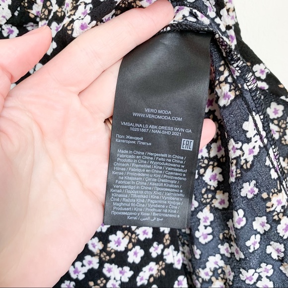 Vero Moda Floral Printed Long Sleeve Mini Dress - Picture 8 of 8